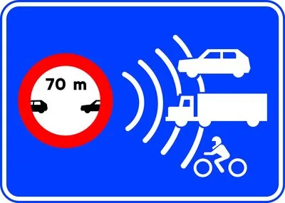Señal S991f: control de separación mínima entre vehículos